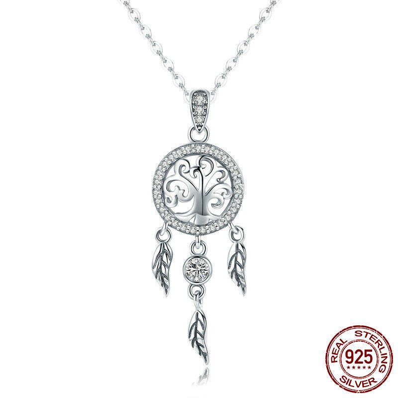 Dream Catcher 925 Silver Necklace - Rhyme - and - Chain