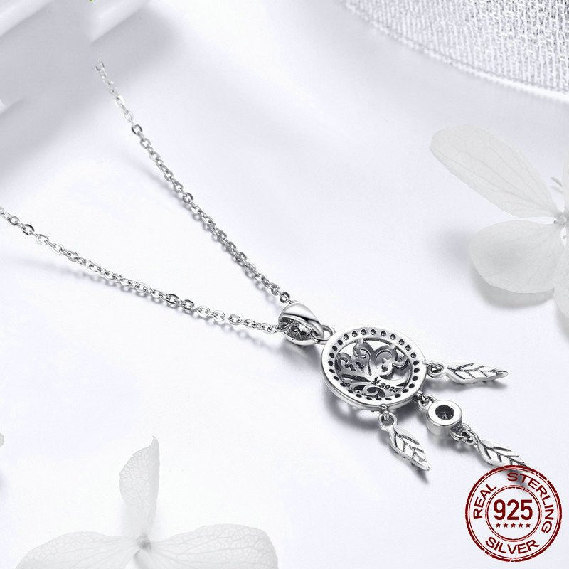 Dream Catcher 925 Silver Necklace - Rhyme - and - Chain