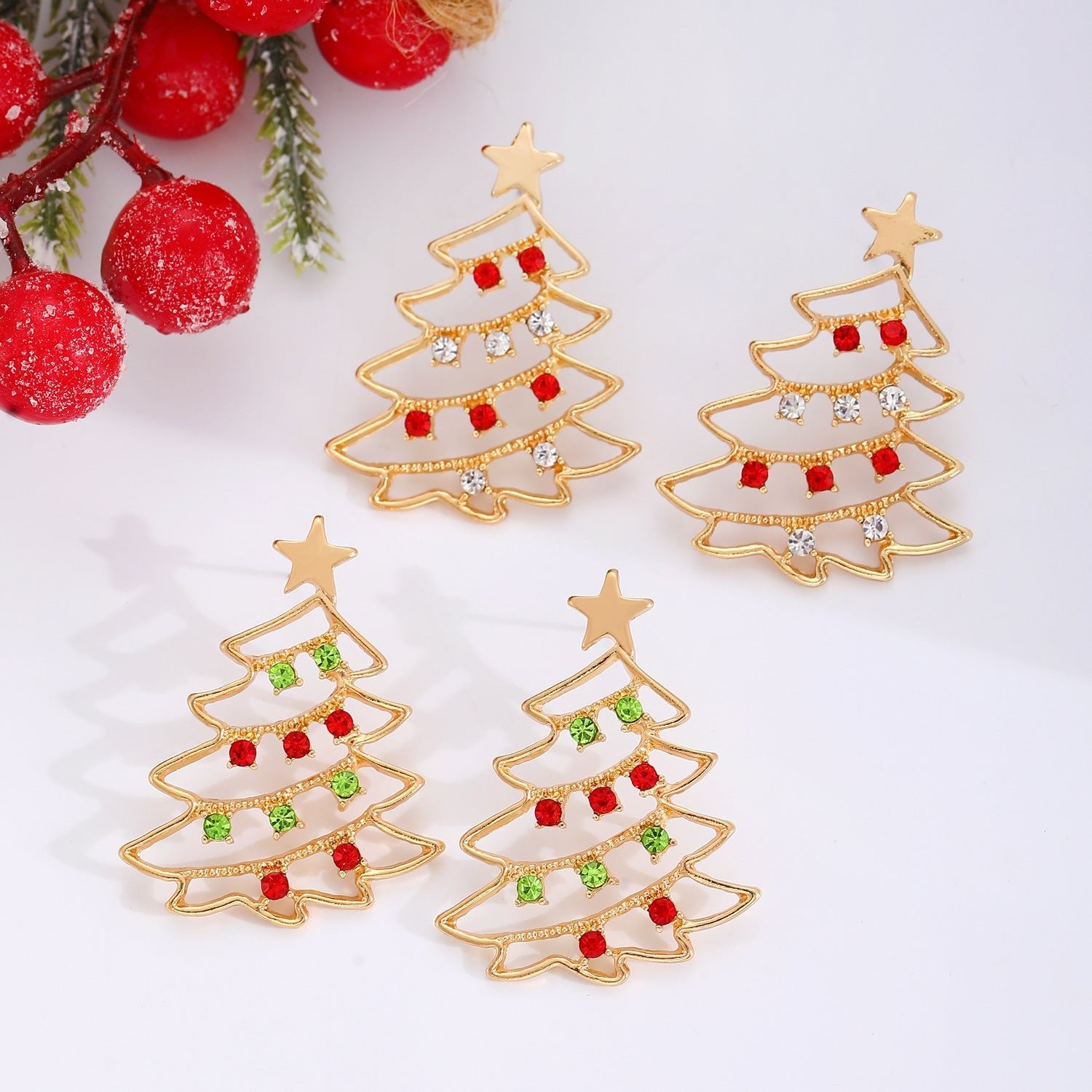 Earrings Christmas Tree Party Jewelry Christmas Gift - Rhyme-and-Chain