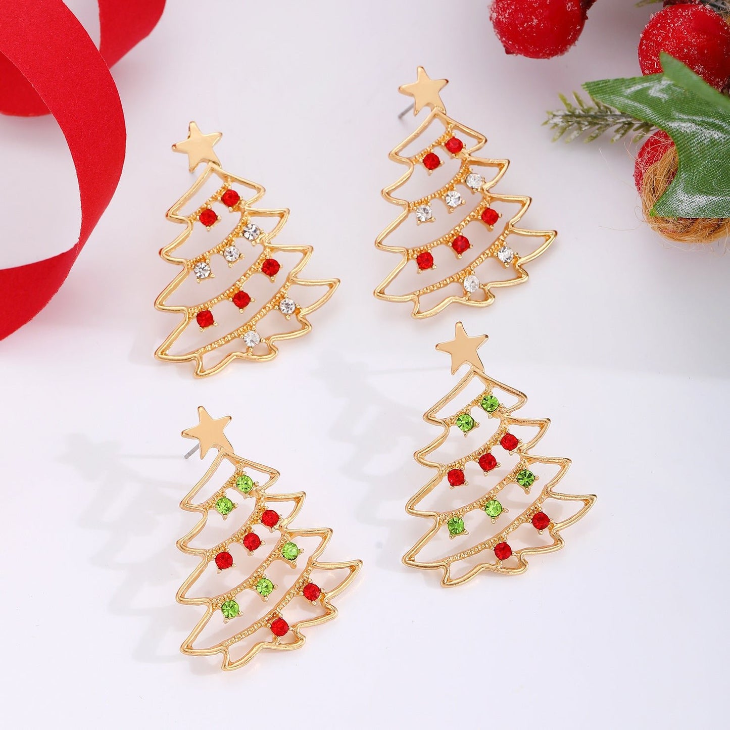 Earrings Christmas Tree Party Jewelry Christmas Gift - Rhyme-and-Chain