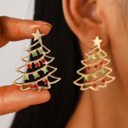 Earrings Christmas Tree Party Jewelry Christmas Gift - Rhyme-and-Chain