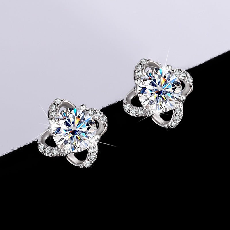 Earrings Studs Simple Graceful Moissanite - Rhyme - and - Chain