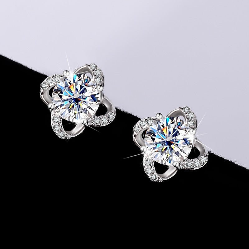 Earrings Studs Simple Graceful Moissanite - Rhyme - and - Chain