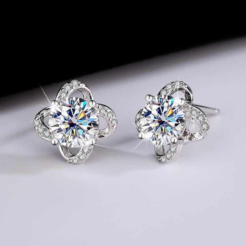 Earrings Studs Simple Graceful Moissanite - Rhyme - and - Chain