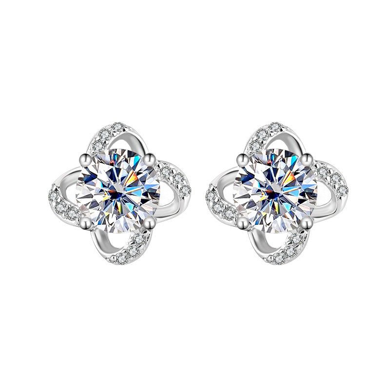 Earrings Studs Simple Graceful Moissanite - Rhyme - and - Chain