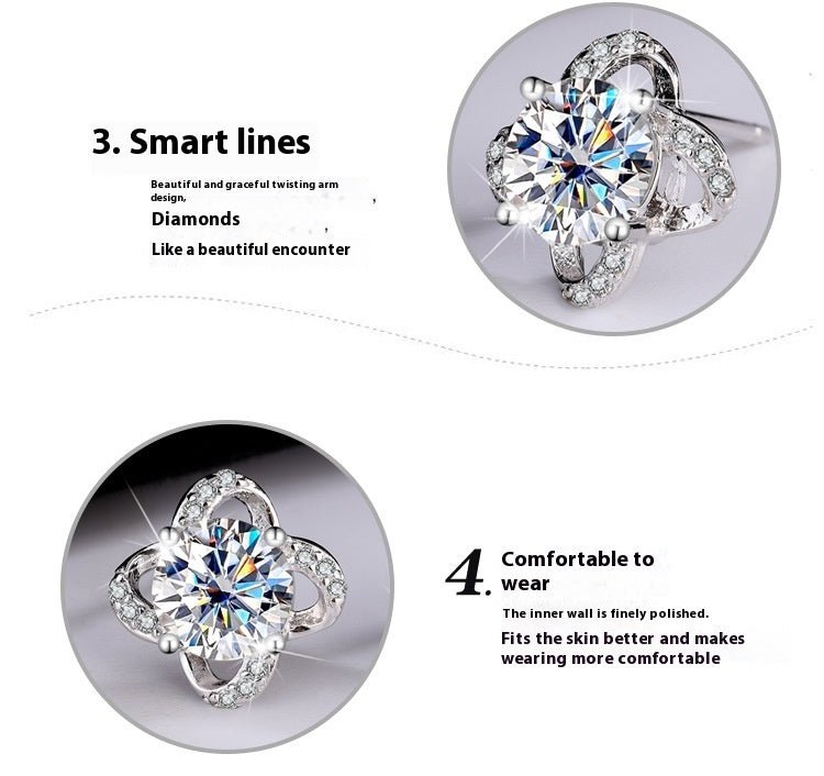 Earrings Studs Simple Graceful Moissanite - Rhyme - and - Chain