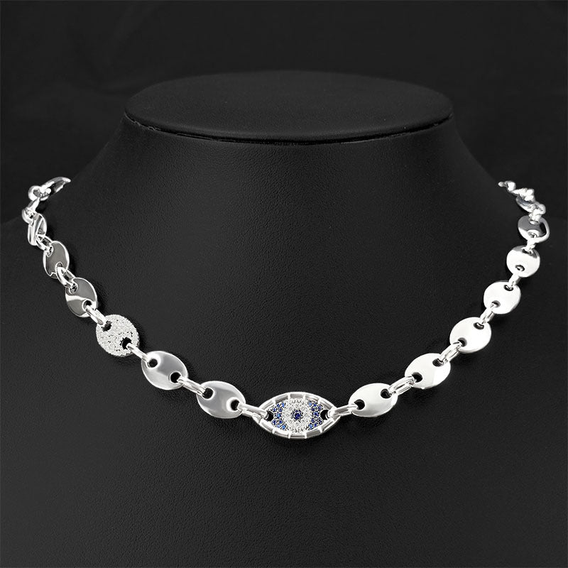 925 silver Temperament Versatile Couple Necklace - Rhyme - and - Chain