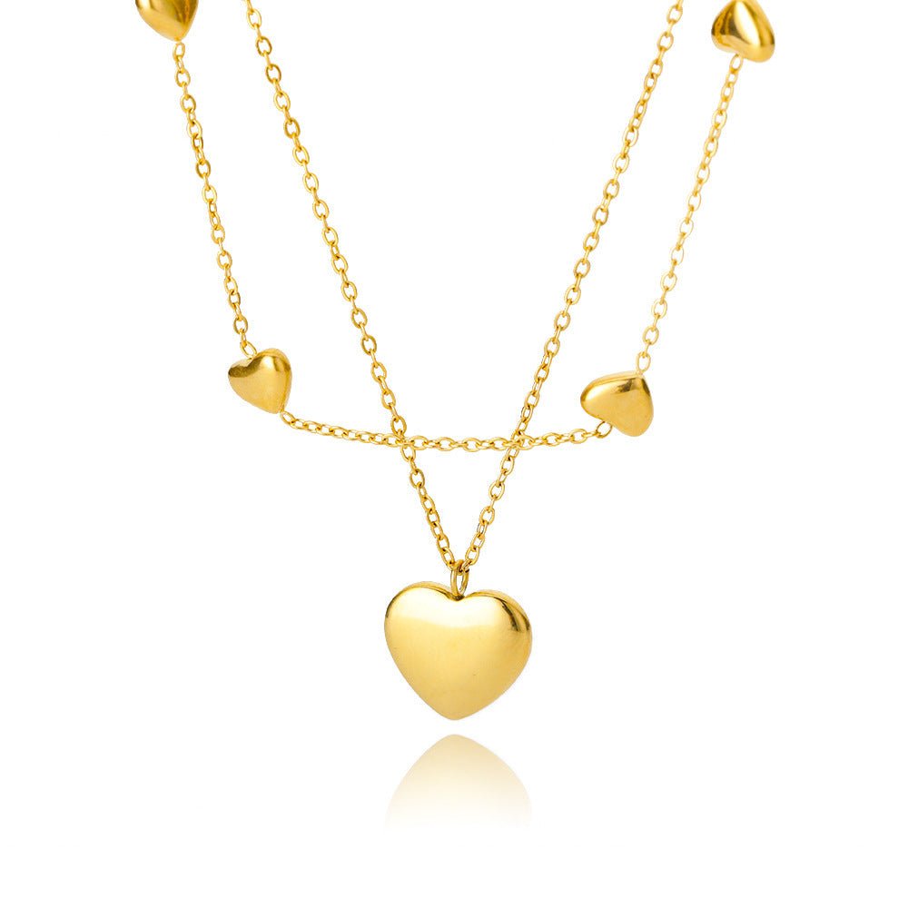 Fashion Jewelry Multilayer Heart Pendant Necklaces - Rhyme - and - Chain