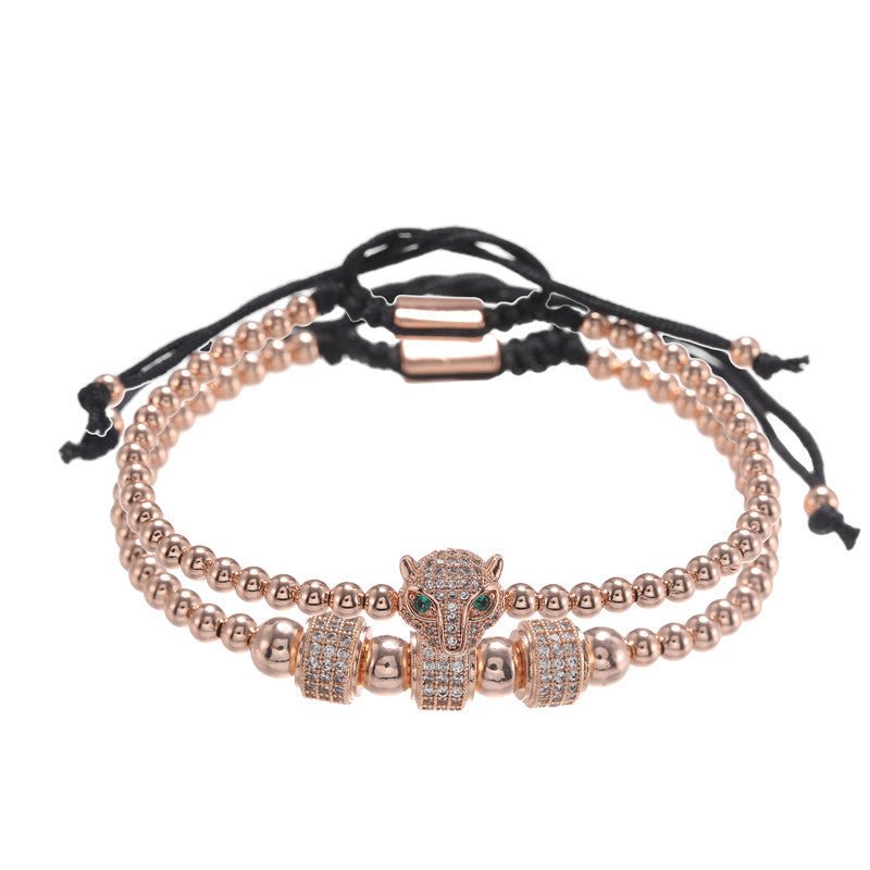 Fashion Vintage Copper Bead Woven Bracelet - Rhyme - and - Chain