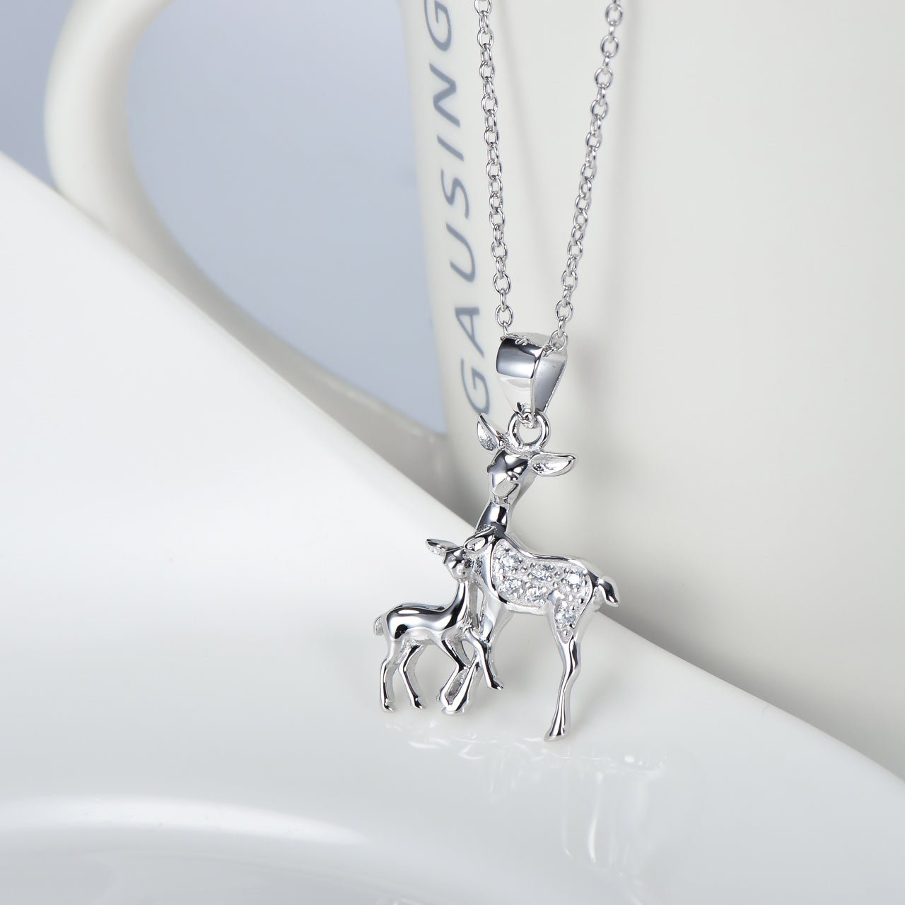 Fawn Pendant 925 Silver Necklace - Rhyme - and - Chain