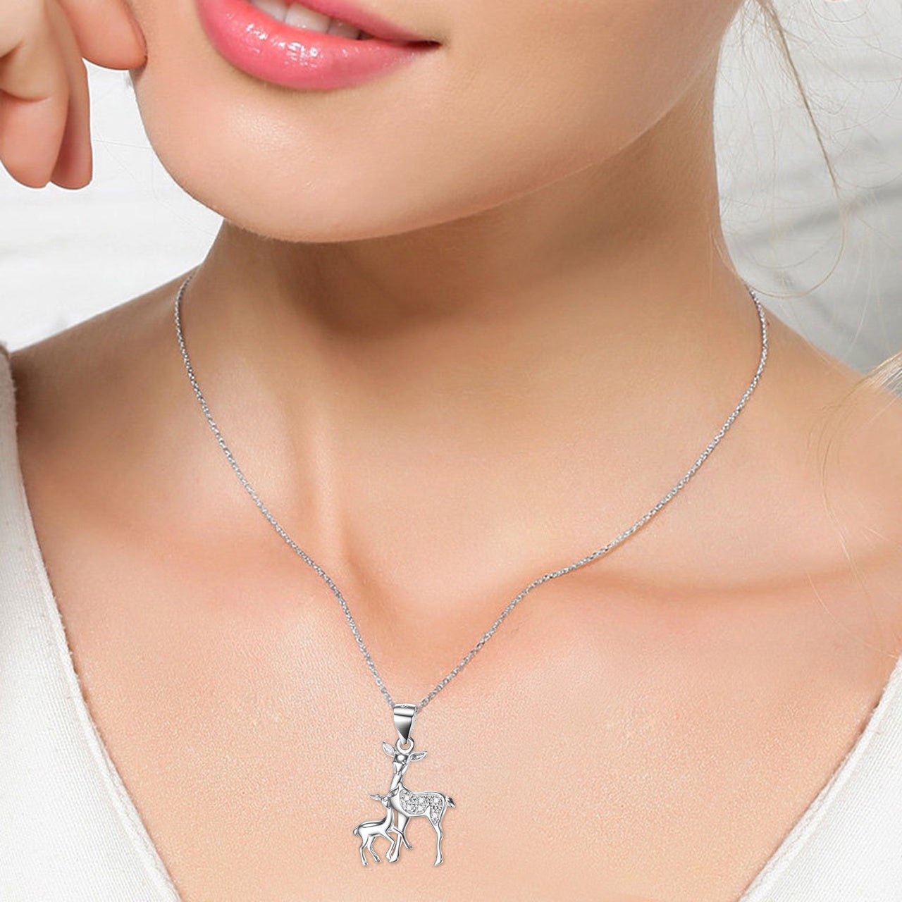 Fawn Pendant 925 Silver Necklace - Rhyme - and - Chain