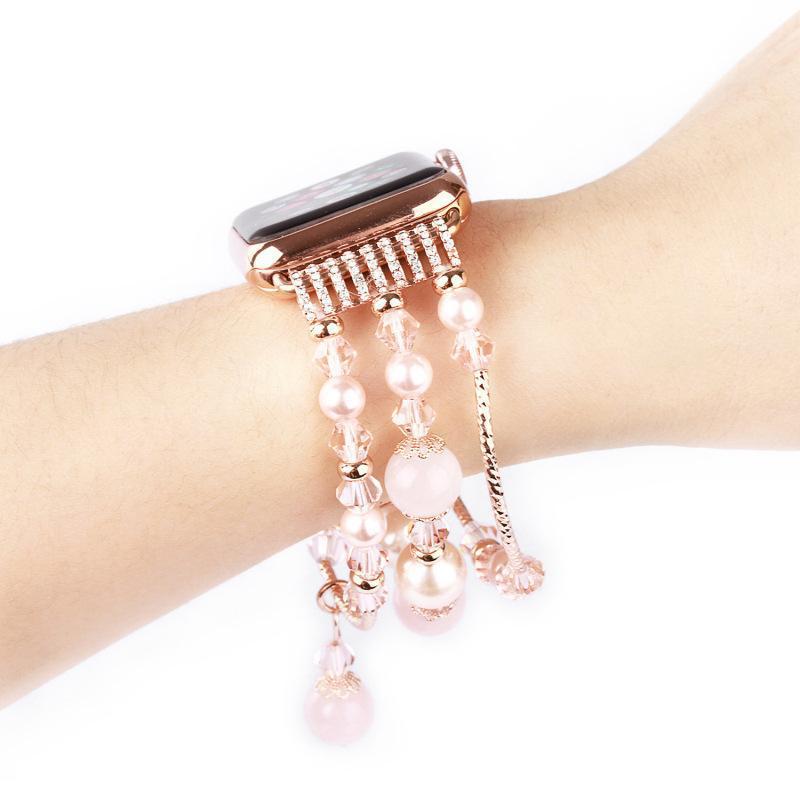 For Apple iWatch1/2/3/4/5/6 se 7th Generation Beaded Agate Jewelry Strap Watch Chain - Rhyme - and - Chain