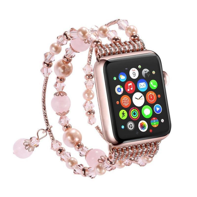 For Apple iWatch1/2/3/4/5/6 se 7th Generation Beaded Agate Jewelry Strap Watch Chain - Rhyme - and - Chain