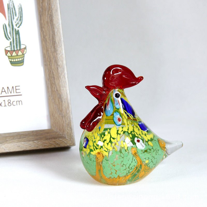 Glazed Crystal Chicken Ornament Handicrafts Gifts Decoration - Rhyme - and - Chain