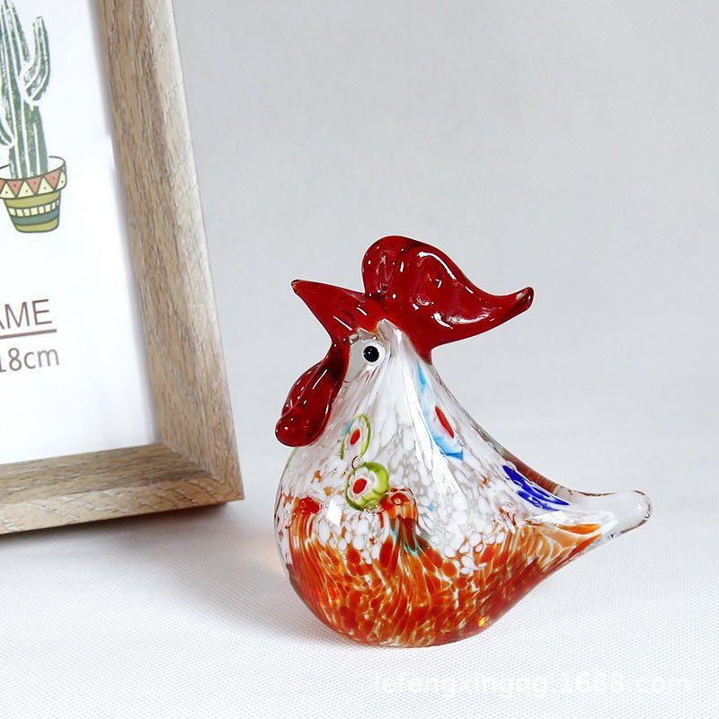 Glazed Crystal Chicken Ornament Handicrafts Gifts Decoration - Rhyme - and - Chain