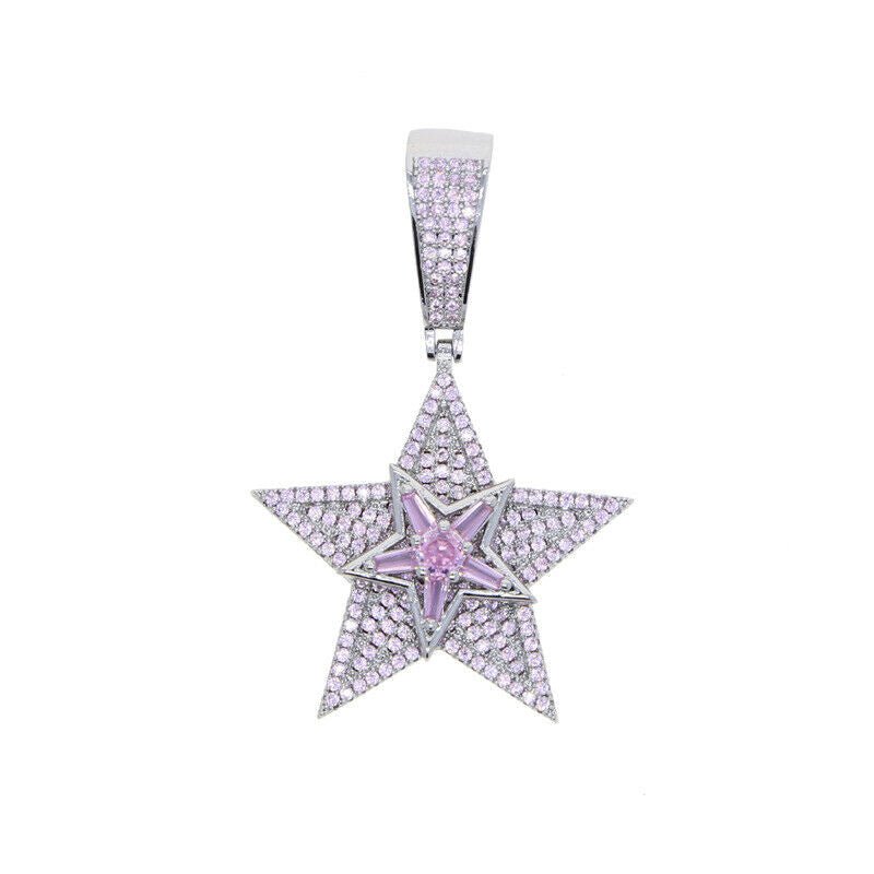 Hip Hop Colorful Rotatable Star Pendant Necklace Jewelry - Rhyme-and-Chain