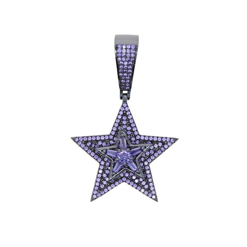 Hip Hop Colorful Rotatable Star Pendant Necklace Jewelry - Rhyme-and-Chain