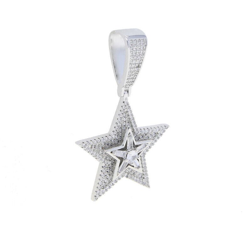 Hip Hop Colorful Rotatable Star Pendant Necklace Jewelry - Rhyme-and-Chain