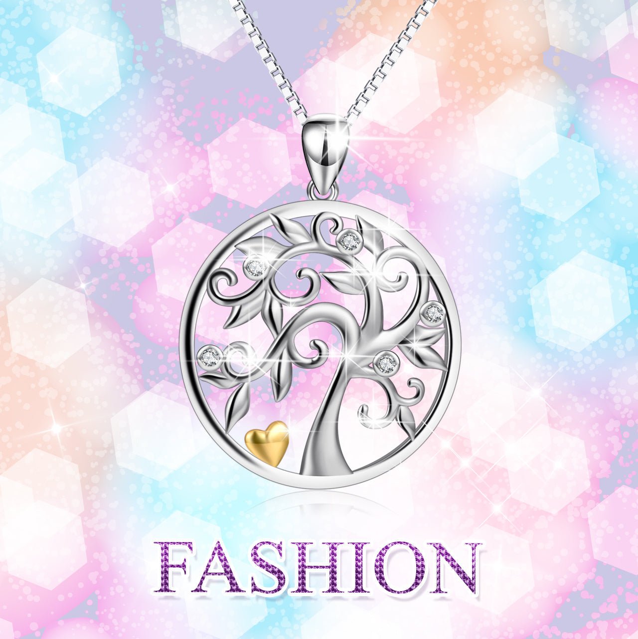 Hollow Out Life Tree Pendant 925 Silver Necklace - Rhyme - and - Chain