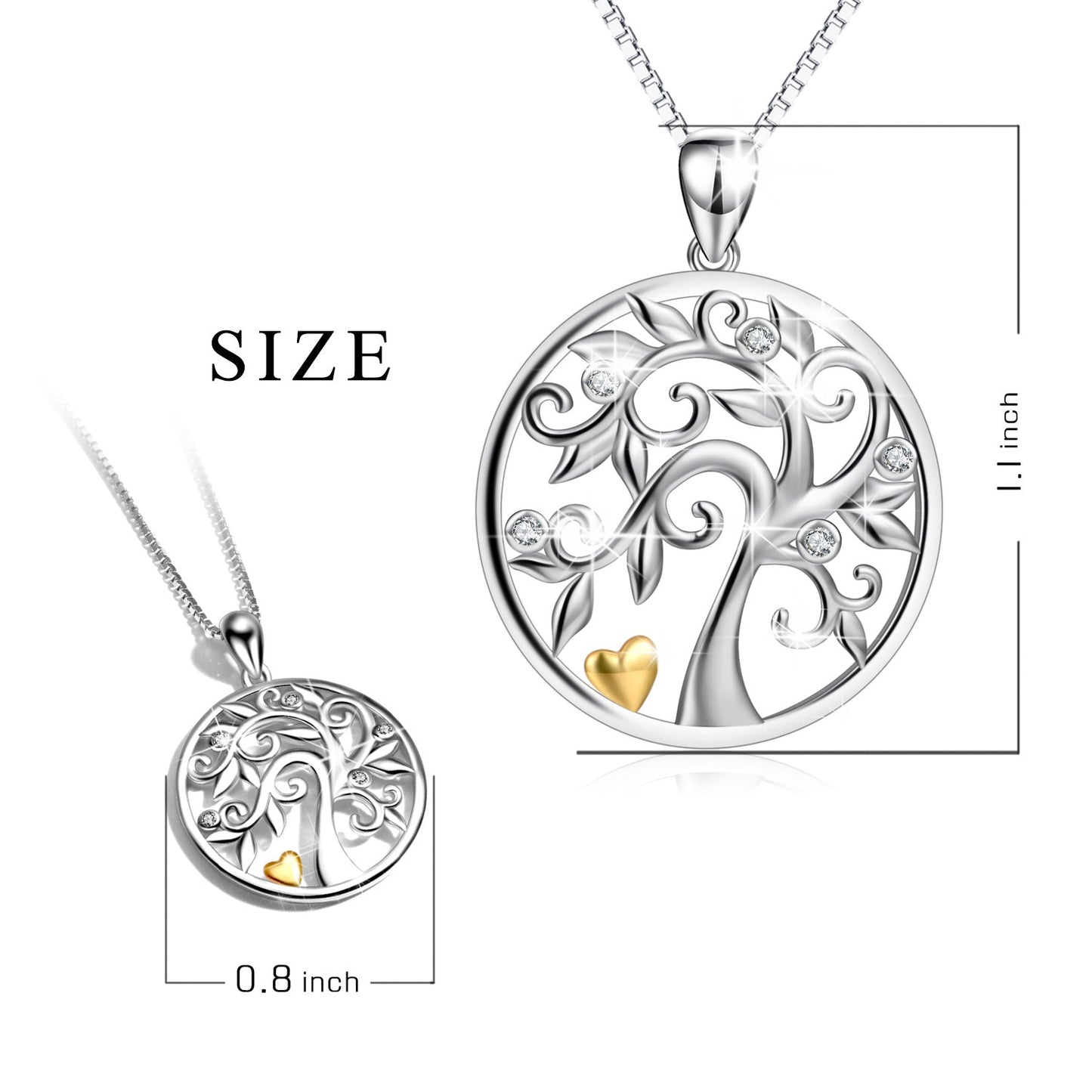 Hollow Out Life Tree Pendant 925 Silver Necklace - Rhyme - and - Chain