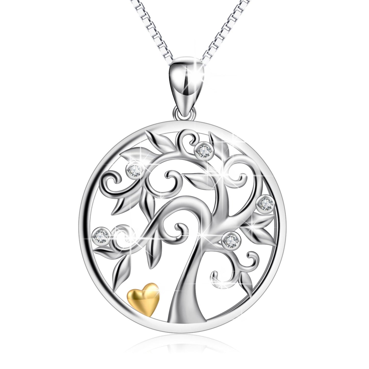 Hollow Out Life Tree Pendant 925 Silver Necklace - Rhyme - and - Chain