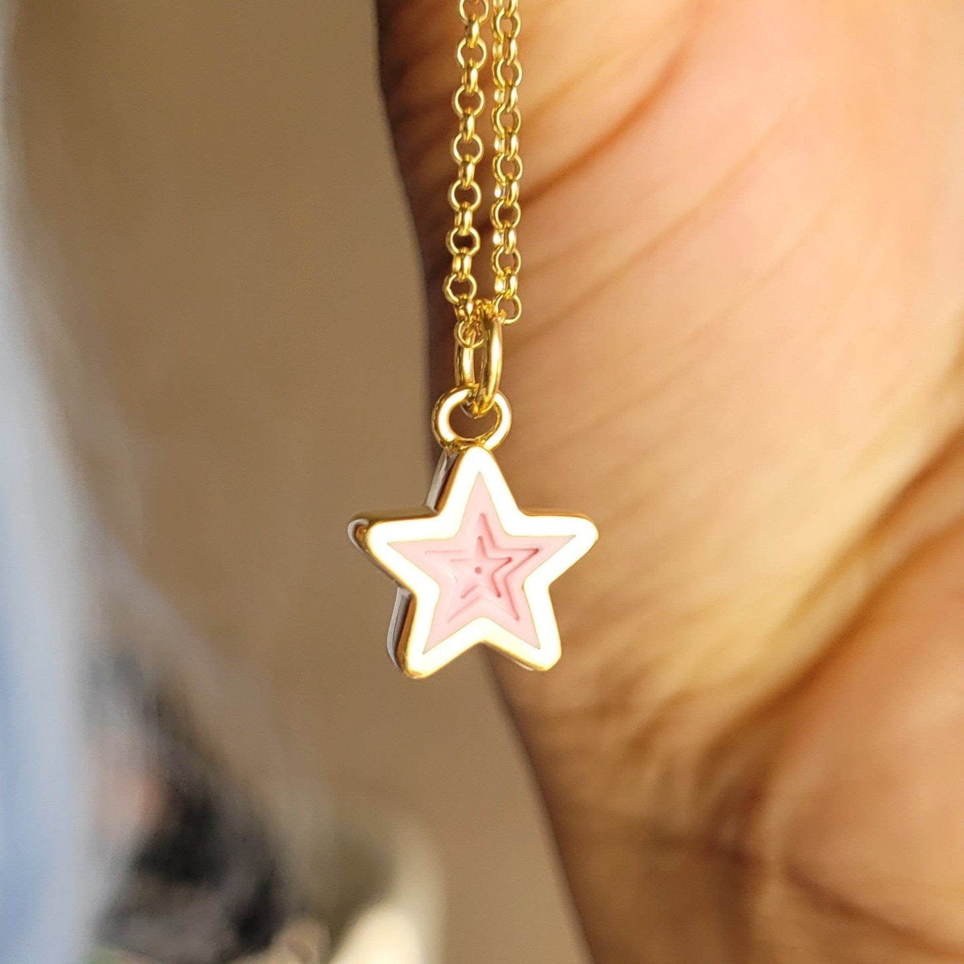 Love Star Stainless Steel Geometric Necklace - Rhyme - and - Chain