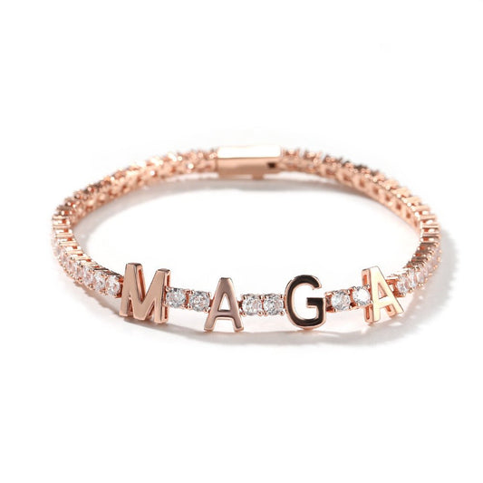 MAGA TRUMP Tennis Chain Letter Bracelet - Rhyme - and - Chain