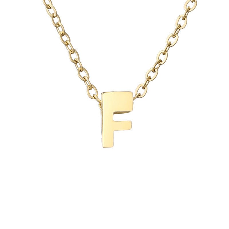 Mirror Polished Gold Pendant Initial Necklace - Rhyme - and - Chain