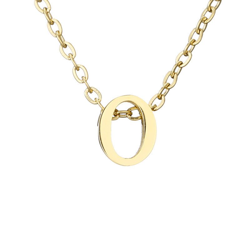 Mirror Polished Gold Pendant Initial Necklace - Rhyme - and - Chain