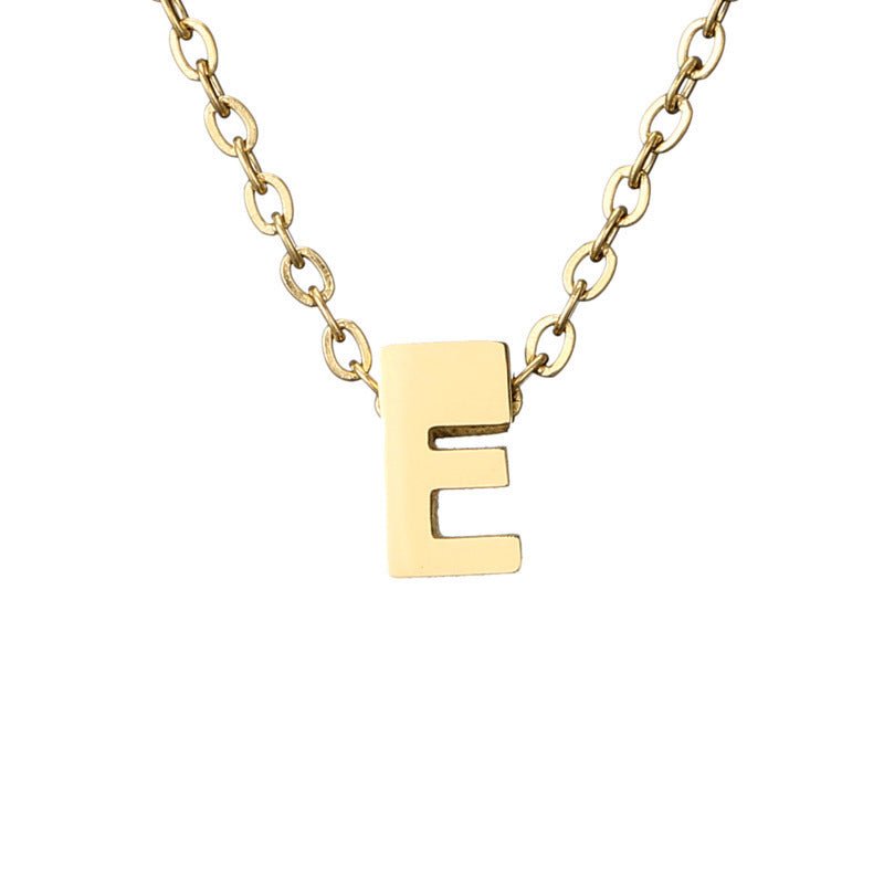 Mirror Polished Gold Pendant Initial Necklace - Rhyme - and - Chain