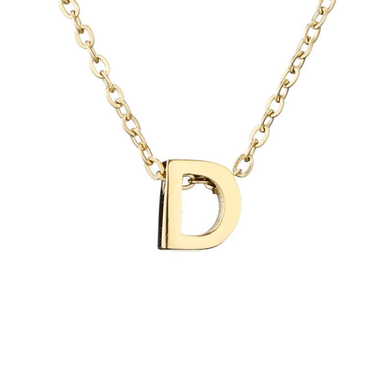 Mirror Polished Gold Pendant Initial Necklace - Rhyme - and - Chain