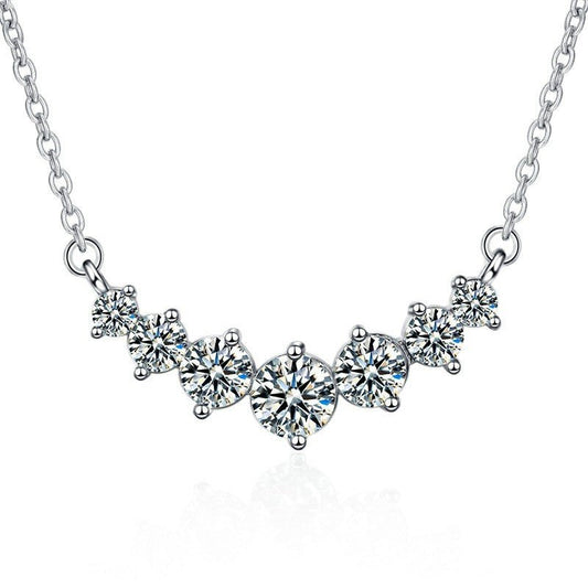 Moissanite Chain Straight Necklace Clavicle Jewelry - Rhyme - and - Chain