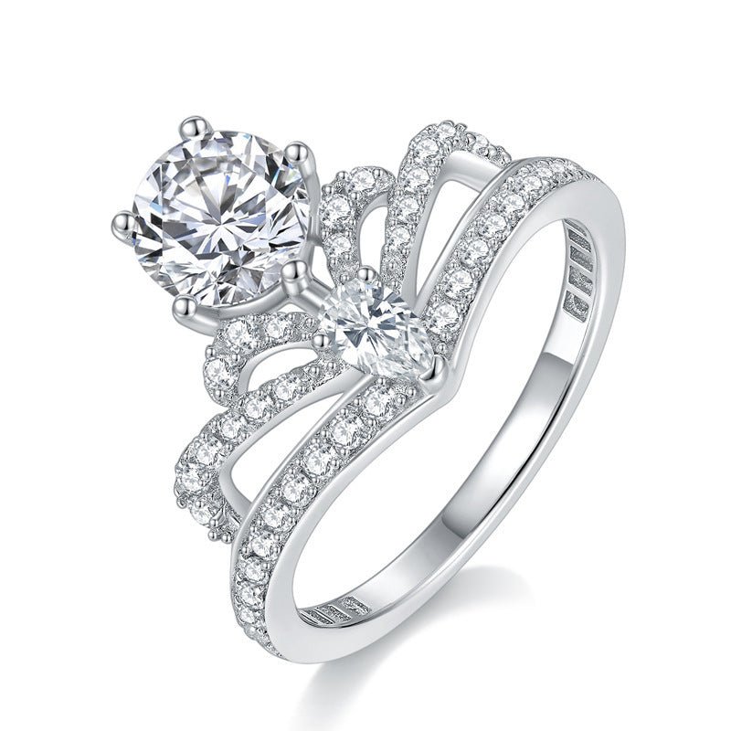 Moissanite Crown New Women's Ring - Rhyme - and - Chain