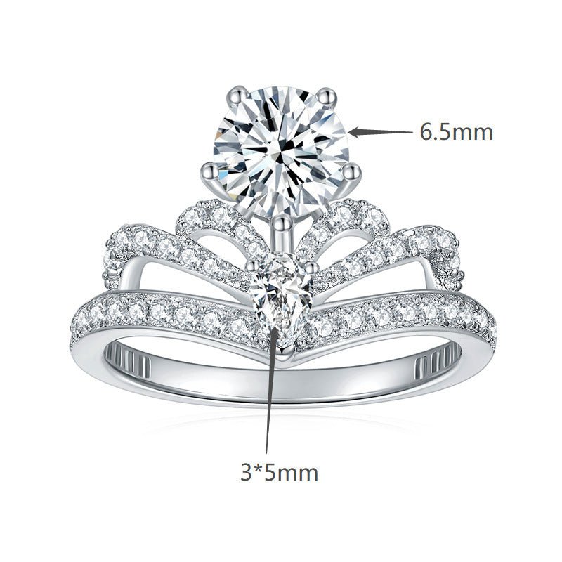 Moissanite Crown New Women's Ring - Rhyme - and - Chain