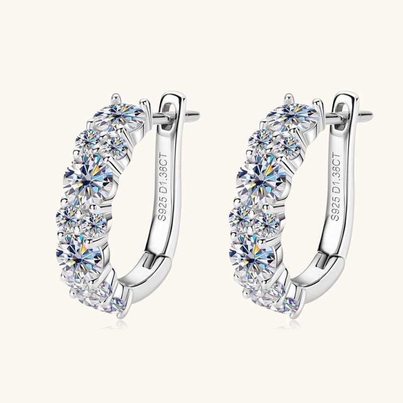 Moissanite Earring Eardrop Girls' High - grade Ear Clip - Rhyme - and - Chain