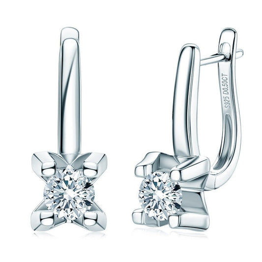 Moissanite Earrings S925 Sterling Silver - Rhyme - and - Chain