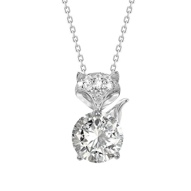 Moissanite Fox Non - fading Silver Clavicle Chain - Rhyme - and - Chain