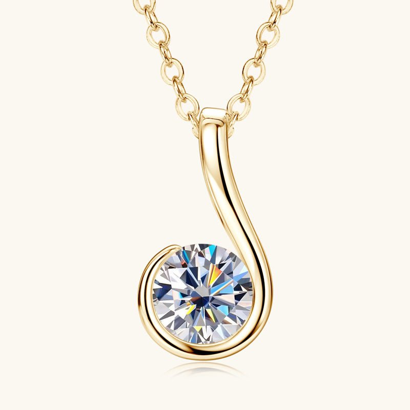 Moissanite Necklace Women's High - grade All - match 925 Silver - Rhyme - and - Chain