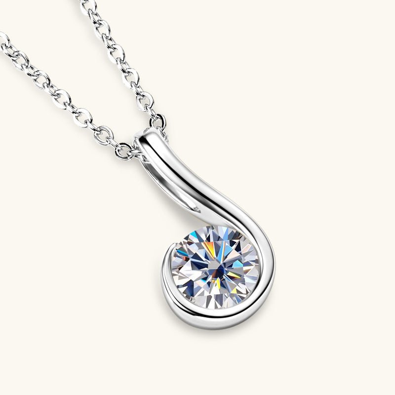 Moissanite Necklace Women's High - grade All - match 925 Silver - Rhyme - and - Chain