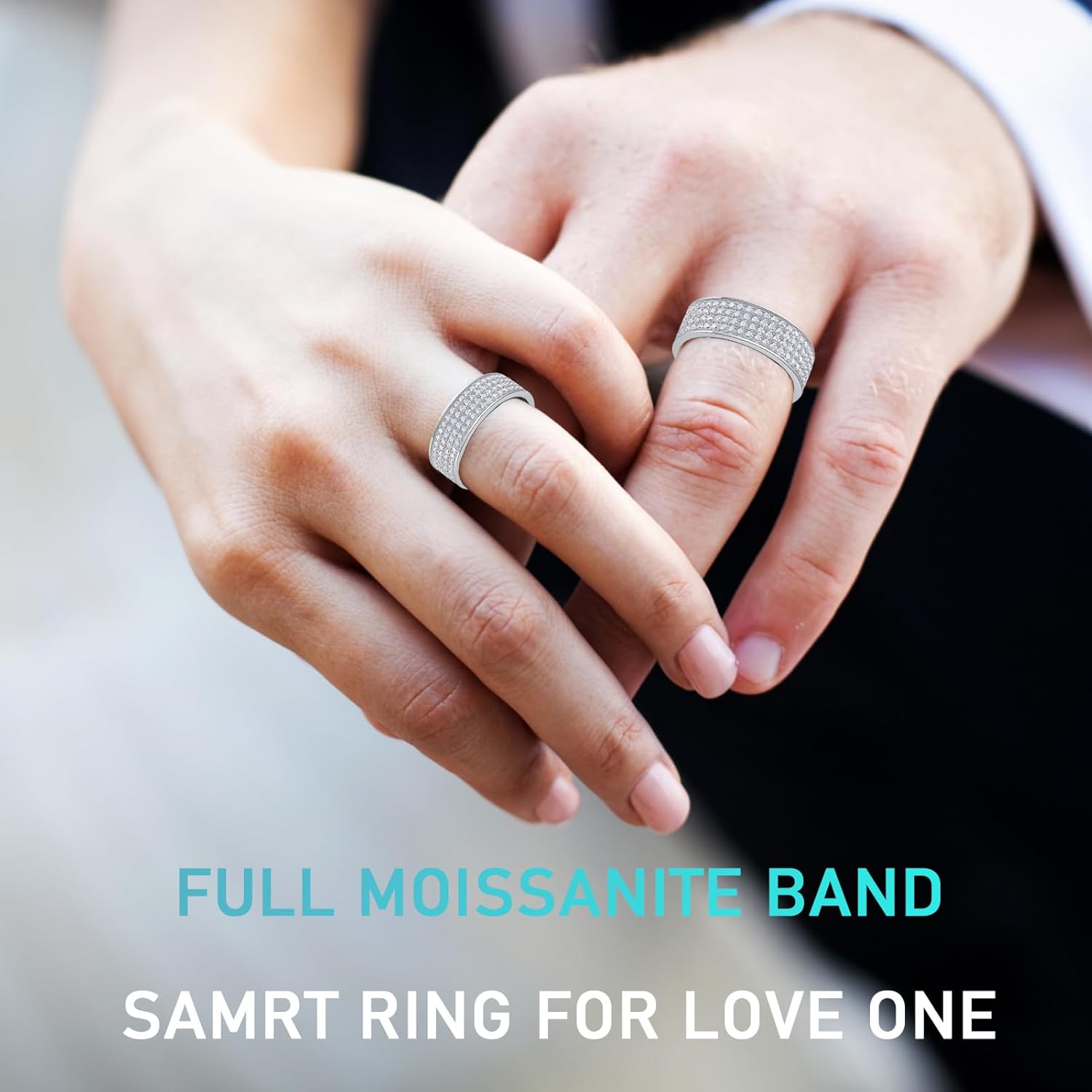 Moissanite Smart Ring, Fitness Tracker Health Rings - Rhyme - and - Chain