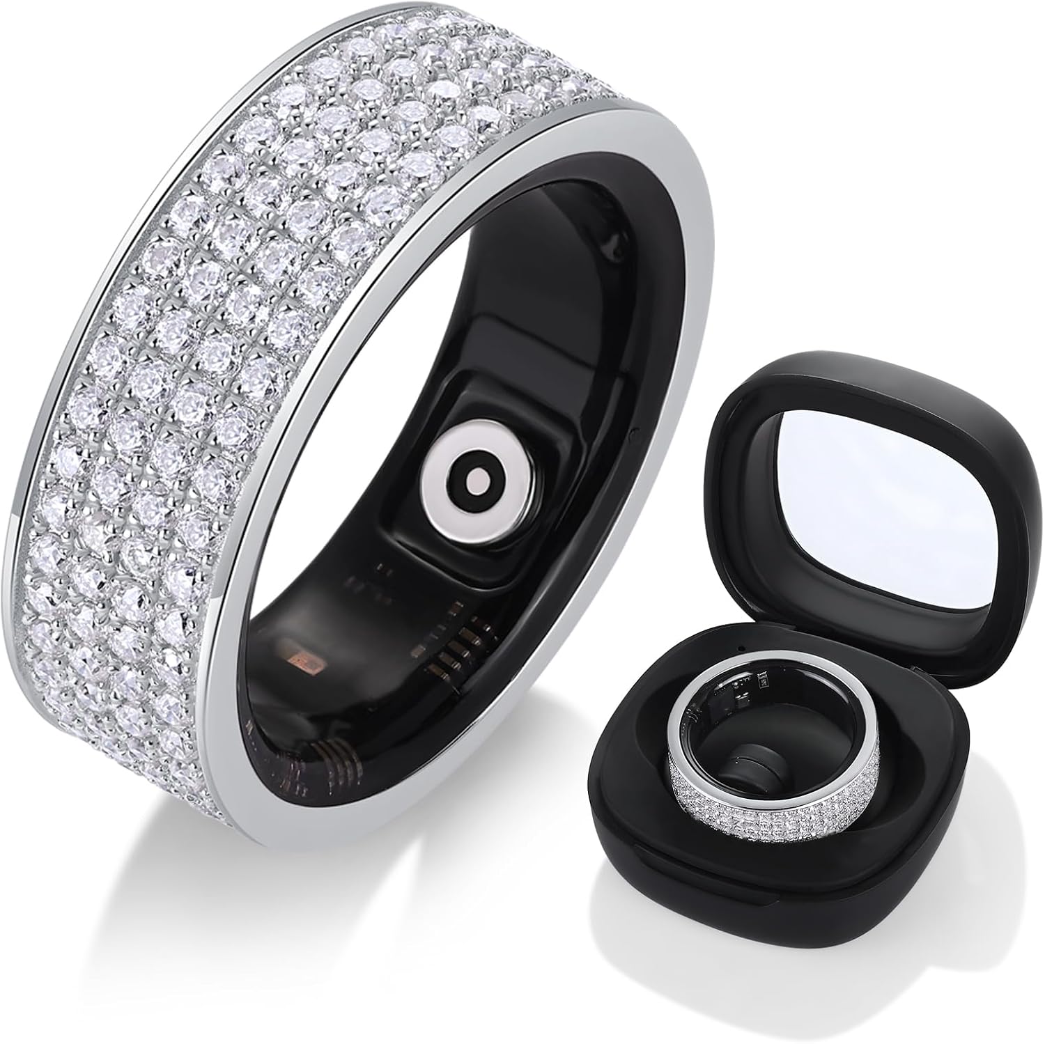 Moissanite Smart Ring, Fitness Tracker Health Rings - Rhyme - and - Chain