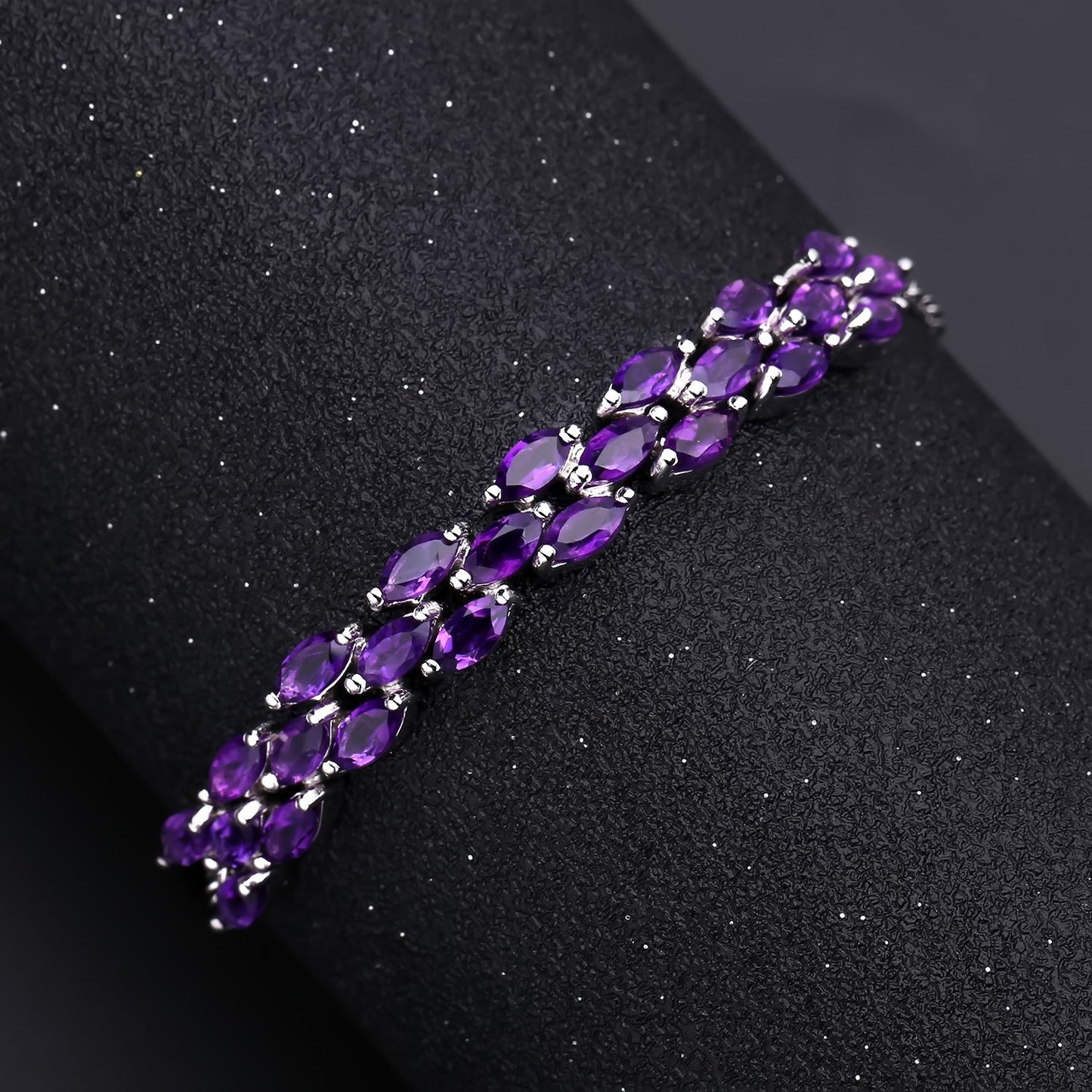 Natural Amethyst Bracelet S925 Silver Birthstone - Rhyme - and - Chain