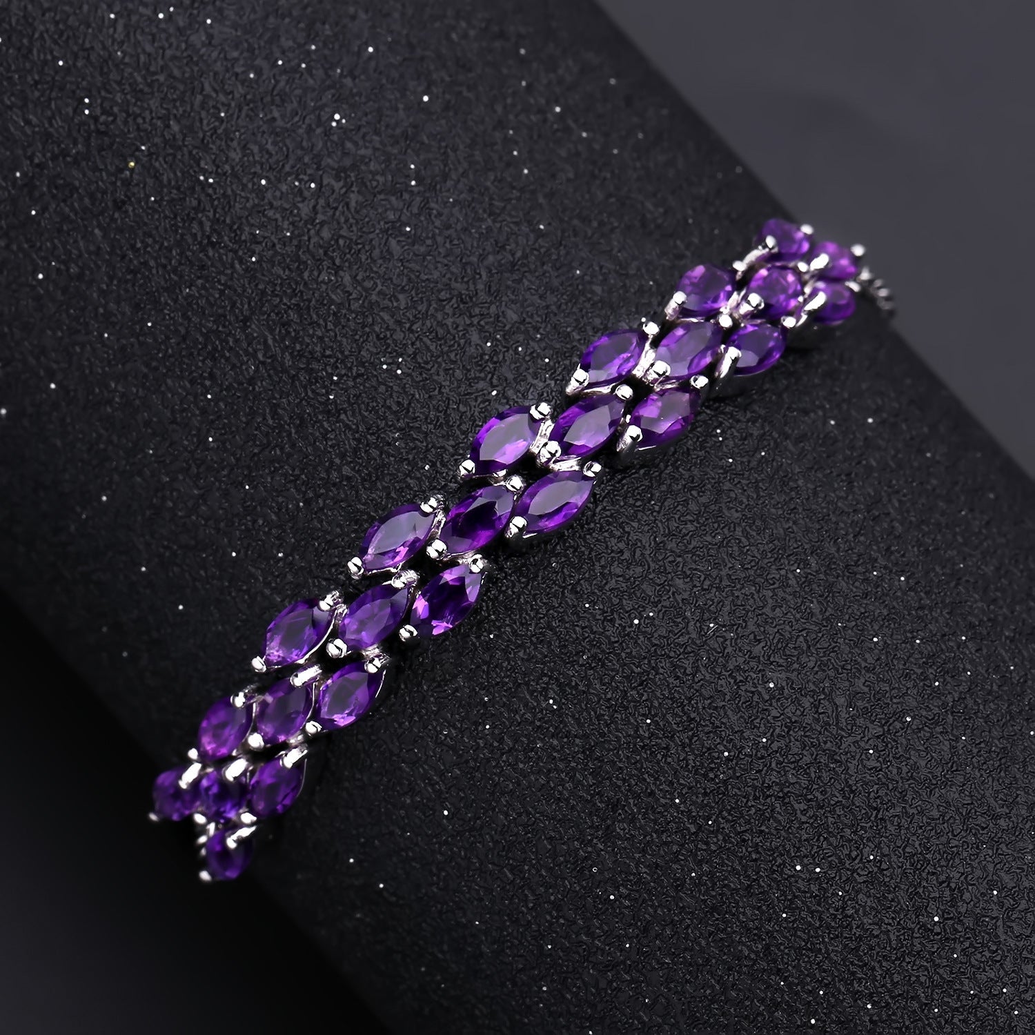 Natural Amethyst Bracelet S925 Silver Birthstone - Rhyme - and - Chain