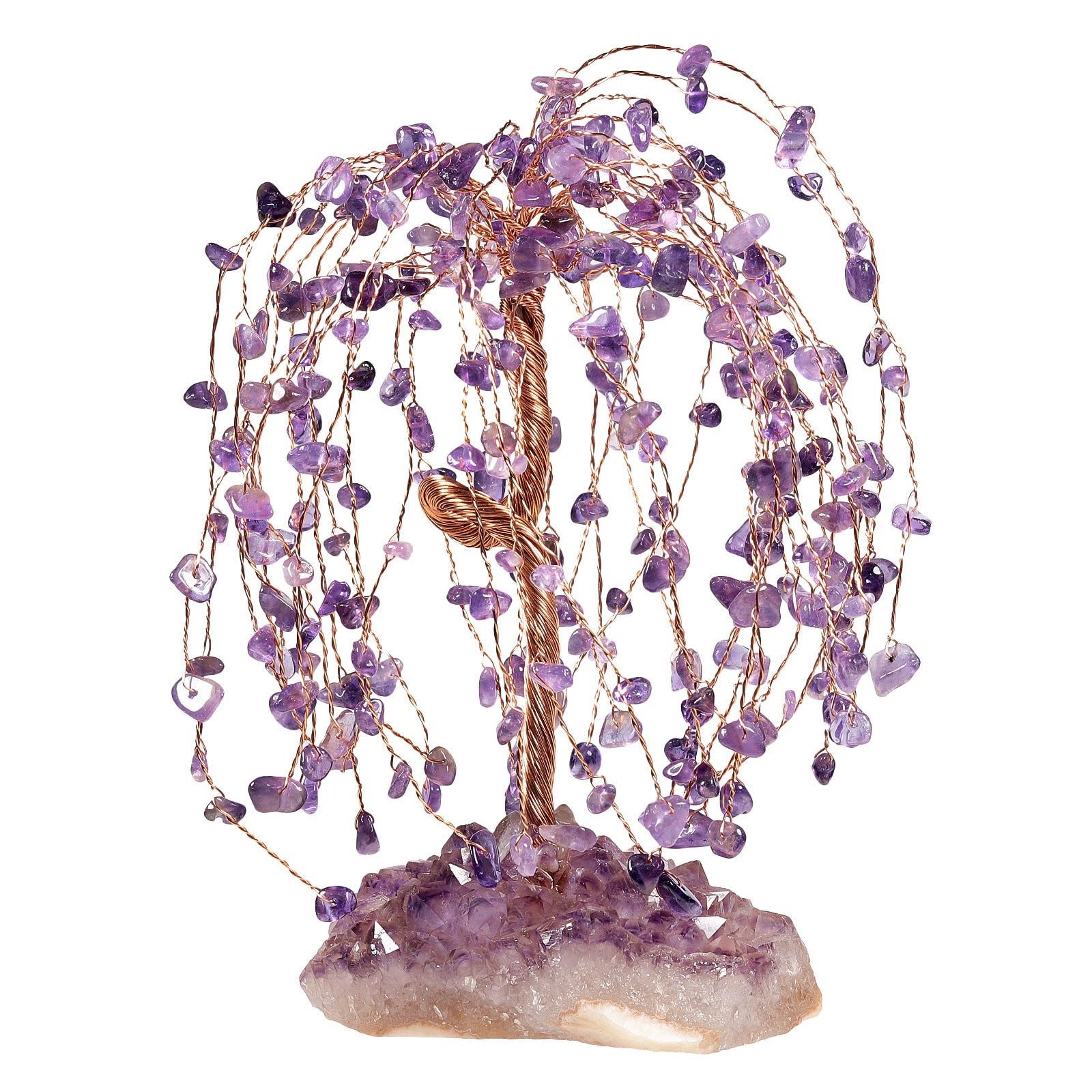 Natural Amethyst Ore Irregular Base Weeping Willow Crystal Desktop Decoration - Rhyme - and - Chain