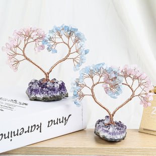 Natural Amethyst Ore Irregular Base Weeping Willow Crystal Desktop Decoration - Rhyme - and - Chain