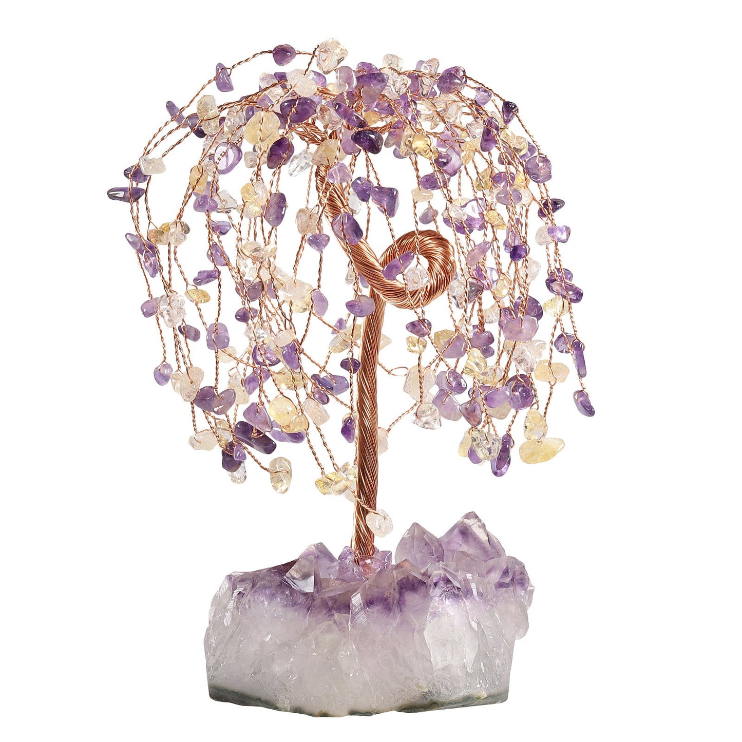 Natural Amethyst Ore Irregular Base Weeping Willow Crystal Desktop Decoration - Rhyme - and - Chain