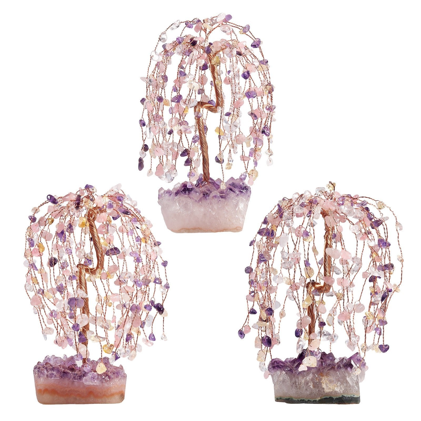 Natural Amethyst Ore Irregular Base Weeping Willow Crystal Desktop Decoration - Rhyme - and - Chain