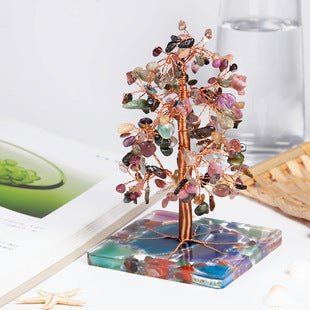 Natural Amethyst Ore Irregular Base Weeping Willow Crystal Desktop Decoration - Rhyme - and - Chain