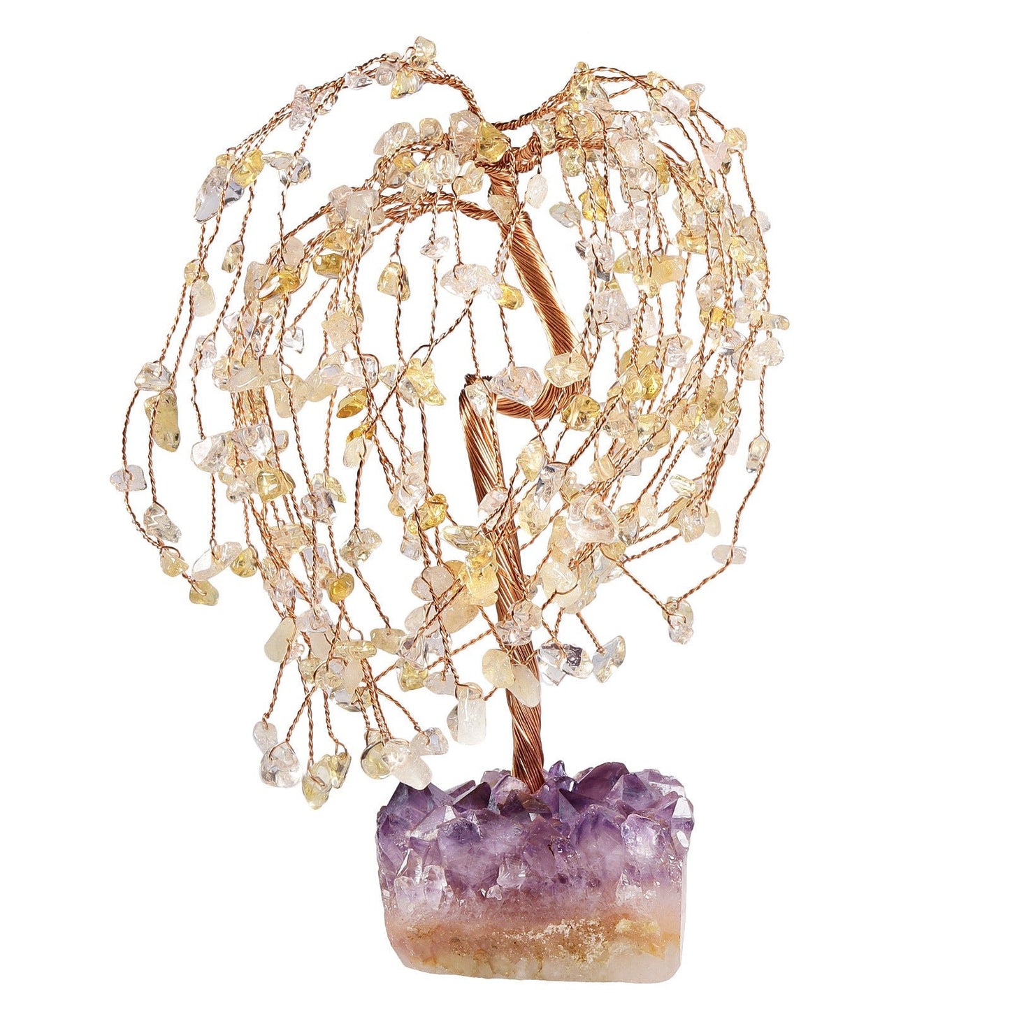 Natural Amethyst Ore Irregular Base Weeping Willow Crystal Desktop Decoration - Rhyme - and - Chain