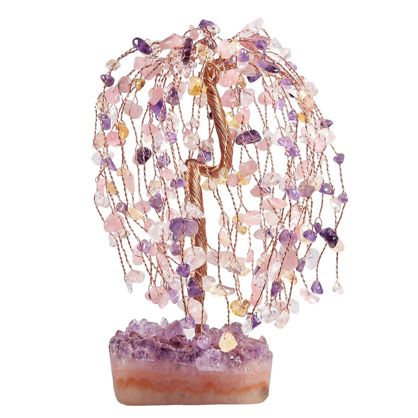 Natural Amethyst Ore Irregular Base Weeping Willow Crystal Desktop Decoration - Rhyme - and - Chain